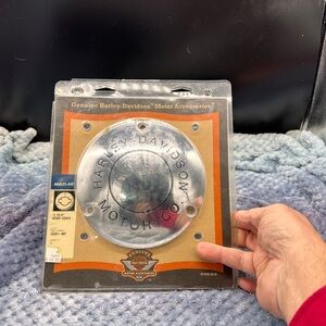 Harley-Davidson Chrome Round Derby Cover with Embossed Logo